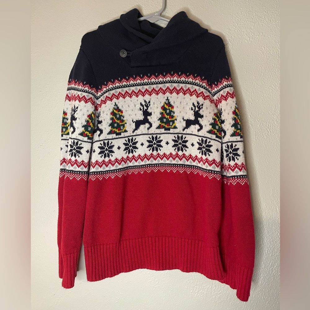 Boy's Christmas Pattern Knitted Sweater